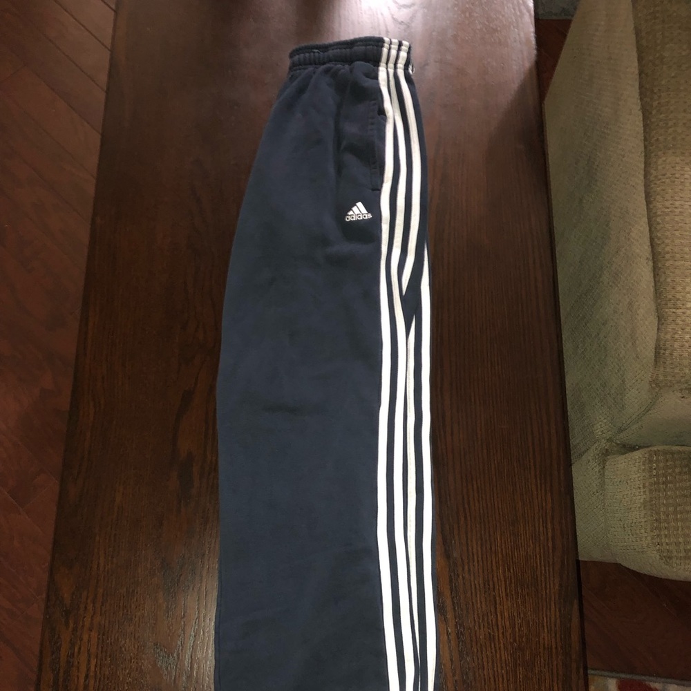 Adidas Track Pants Black 3 stripes Small